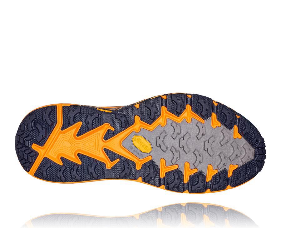 Hoka One One Mens Trail Shoes - Speedgoat 4 - Blue/Orange - GUQW46193